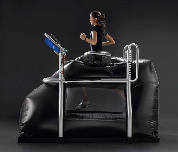 The AlterG takes weight and stress off allowing you to run pain free